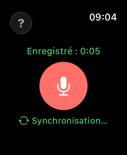 Enregistrement terminé, synchronisation en cours