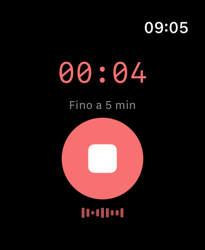 Registrazione attiva con timer e forma d'onda