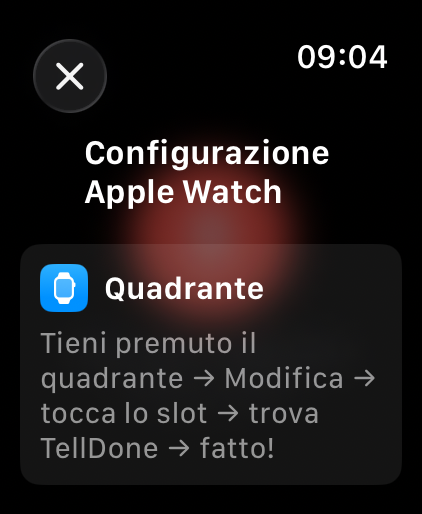 Foglio con i consigli di configurazione
