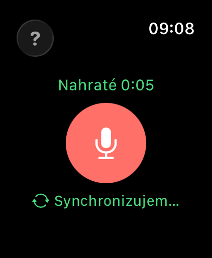 Nahrávka dokončená, synchronizuje sa na server