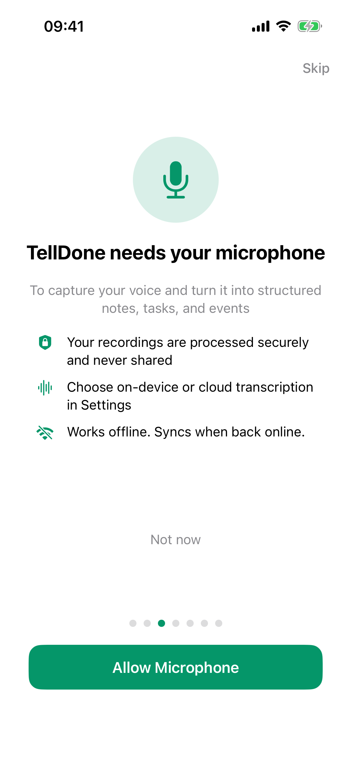 Uvajanje - dostop do mikrofona na iPhonu