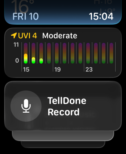 TellDone Record u Kontrolnom centru